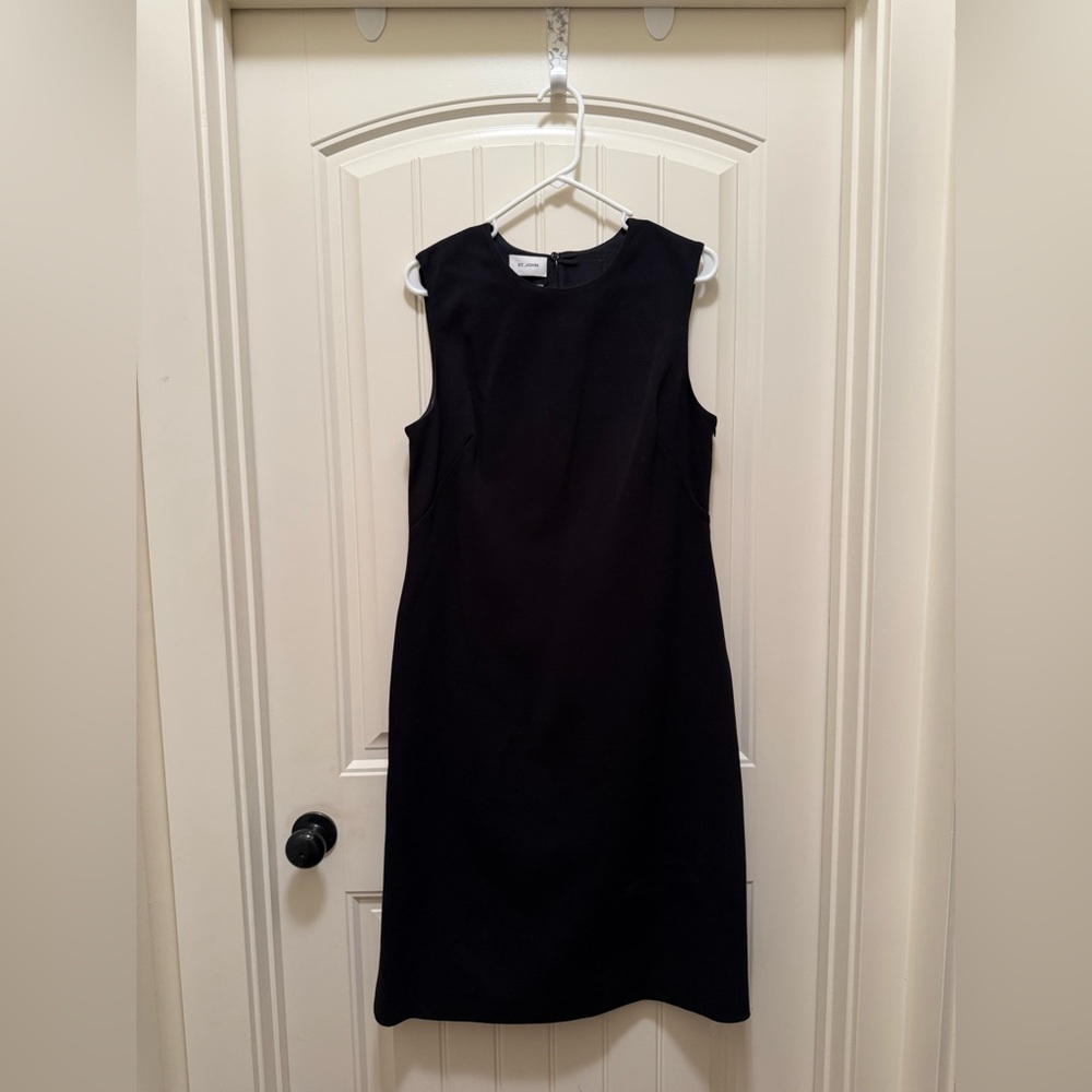 St John Black Sheath Dress Sz 10